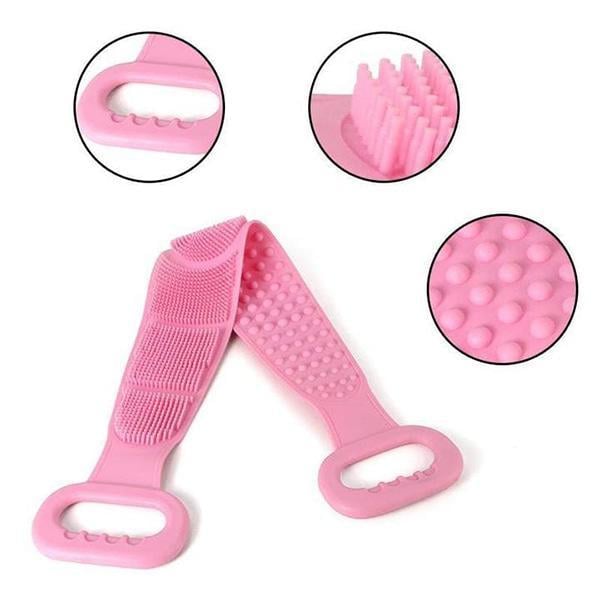 š§¼Silicone Back Scrubber for Bath, Double-Sided Body Exfoliating Bath Brush with Soft Silicone Bristles