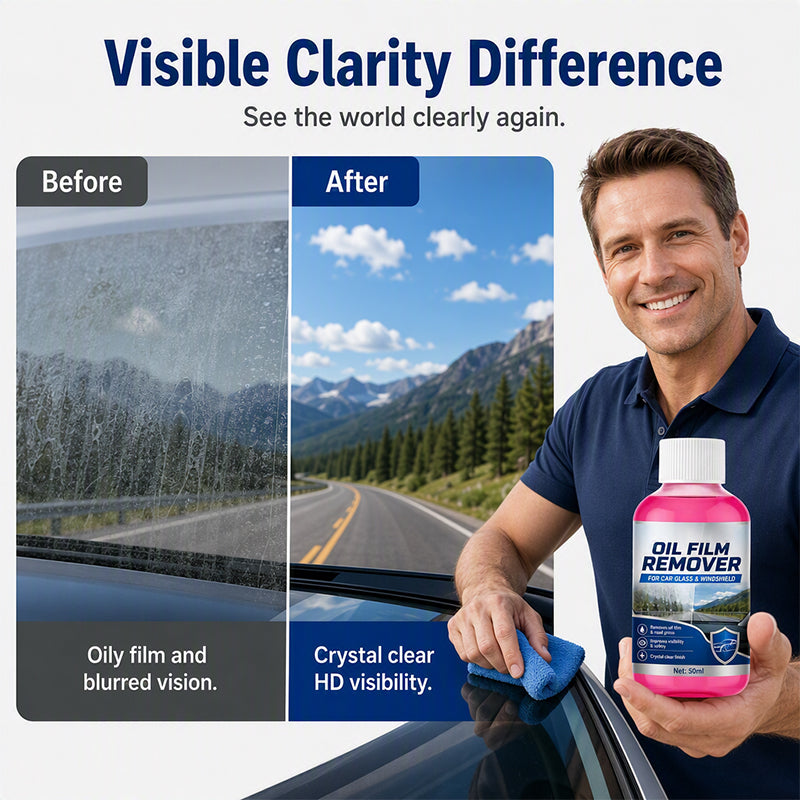 ππ 50% off! Glass oil film remover β π§½ removes stubborn oil and grime, π§ improves visibility and safety!