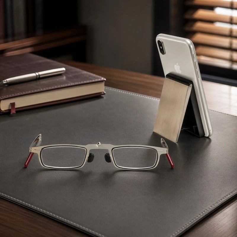 Pocket-sized folding reading glasses