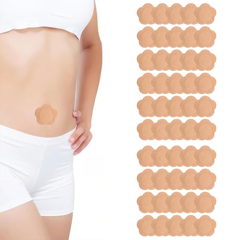🏆Flash Sale⚡ 50K+ SOLD! Almost Gone-💥50pcs Pack Wrap for Belly Button, Self-Adhesive  Patches Cover Patch Organic Disposable Spunlace Cloth Highly Absorbent Pad with Cotton, Oil Not Included (Skin Color)