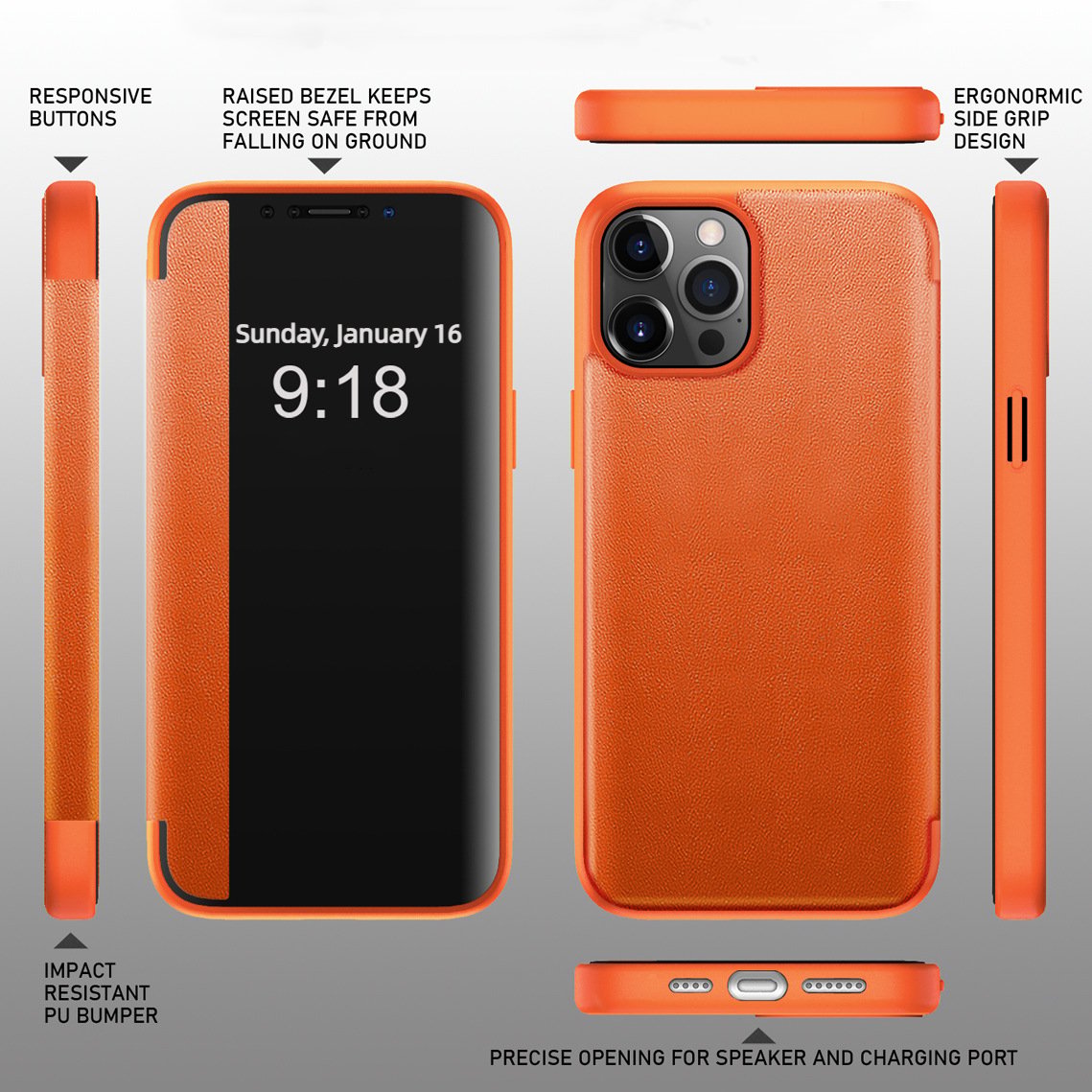 View Window Flip Folio Leather Case Cover(🔥16 series phone cases are now on sale)
