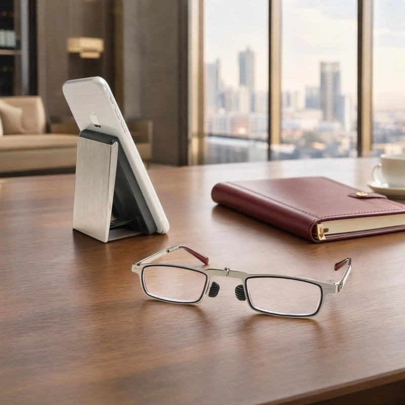 Pocket-sized folding reading glasses