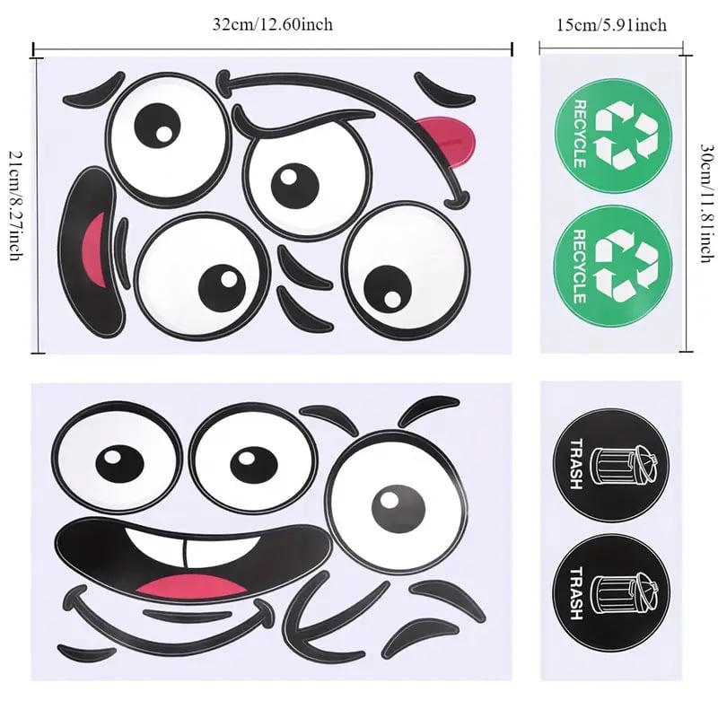 🔥Last Day 50% OFF🌱 Eco-Friendly Funny Face Sticker Set(4 whimsical facial expressions from grinning to silly)