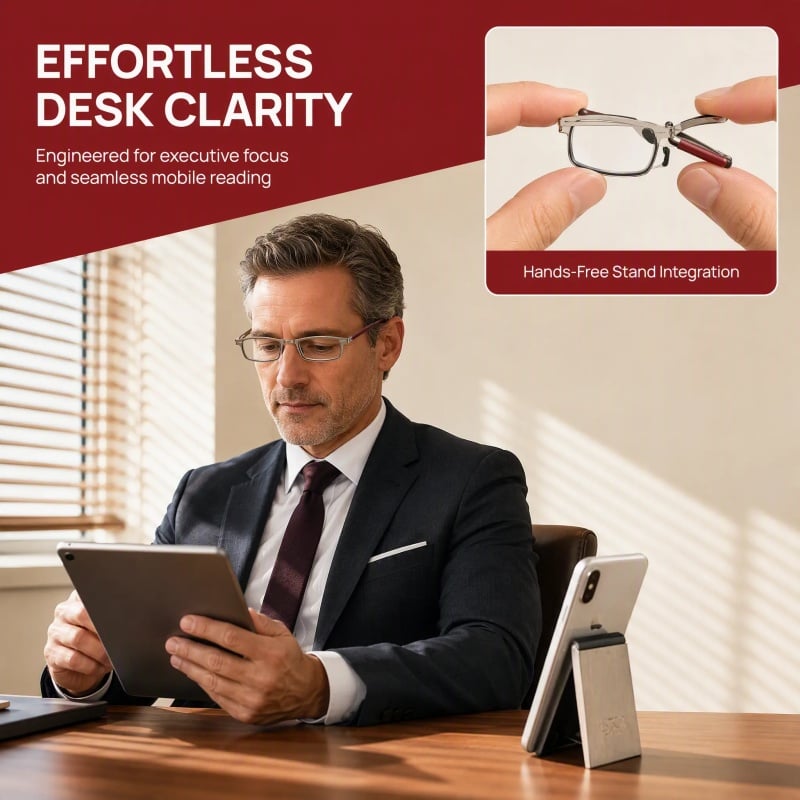 Pocket-sized folding reading glasses