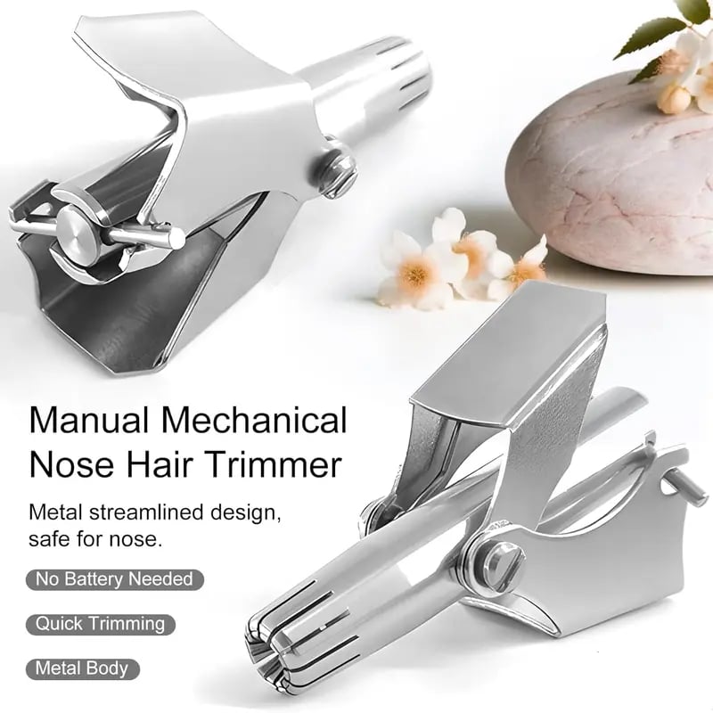 👃Manual Nose Hair Trimmer – No Battery Compact Personal Grooming Tool