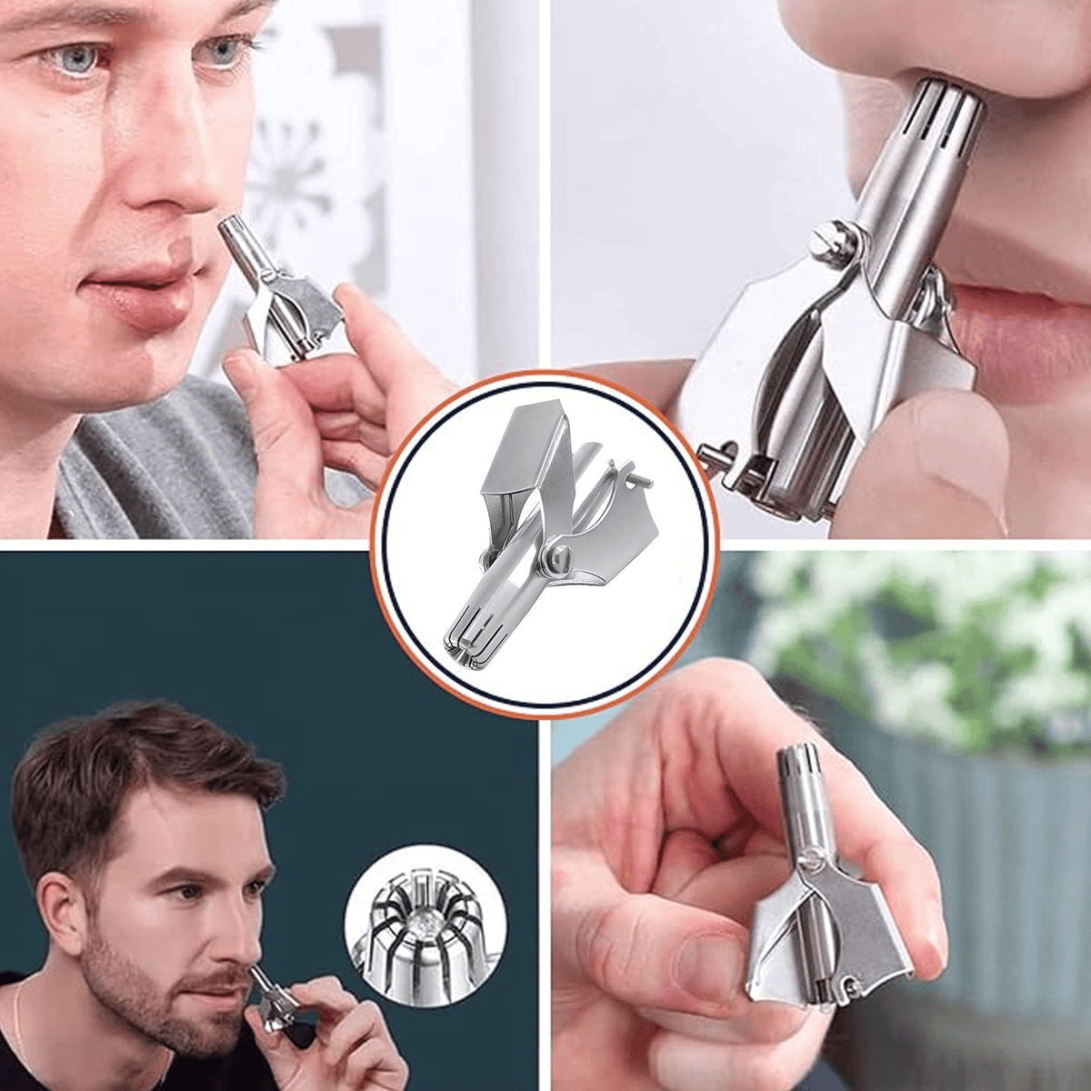 👃Manual Nose Hair Trimmer – No Battery Compact Personal Grooming Tool