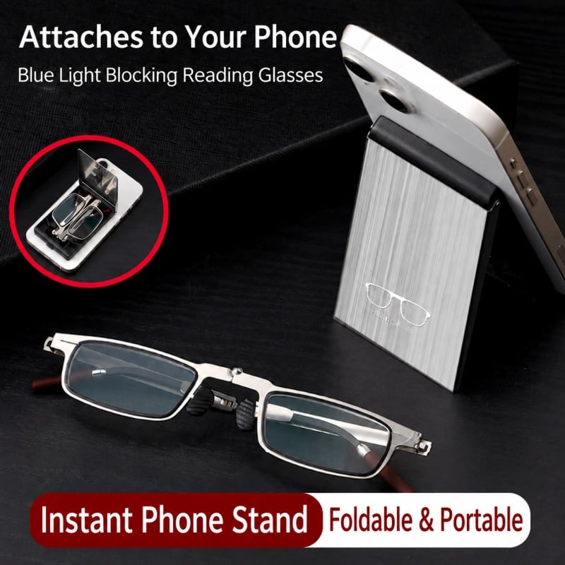 Pocket-sized folding reading glasses