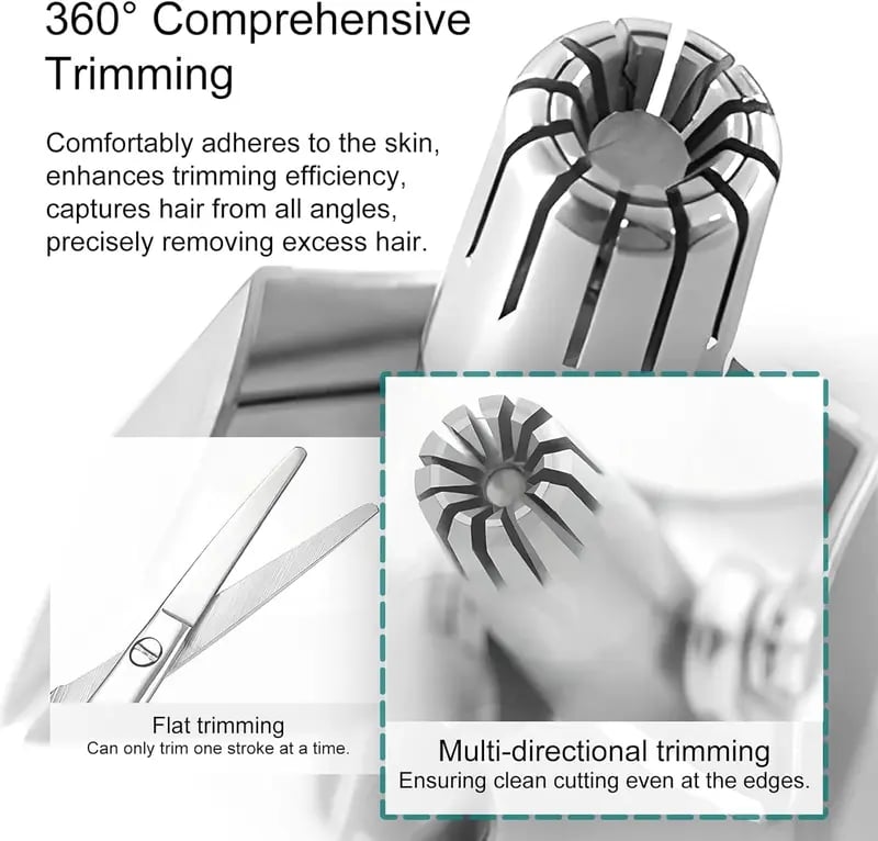 👃Manual Nose Hair Trimmer – No Battery Compact Personal Grooming Tool