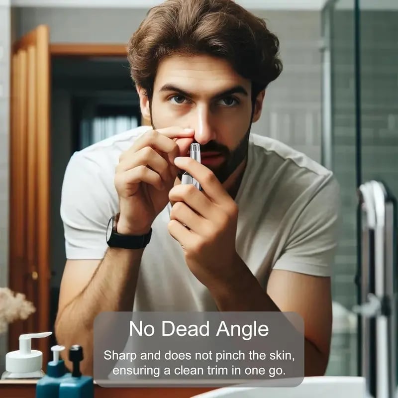 👃Manual Nose Hair Trimmer – No Battery Compact Personal Grooming Tool