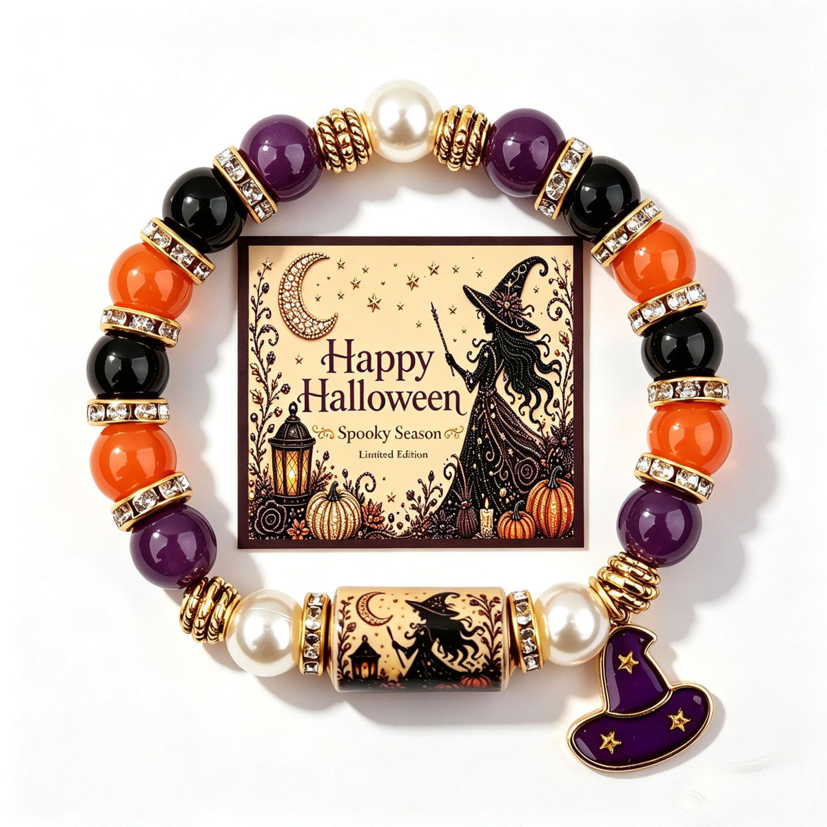 👻Limited Edition 2026 Halloween Black Cat Pumpkin Beaded Bracelet Gift Set🎁