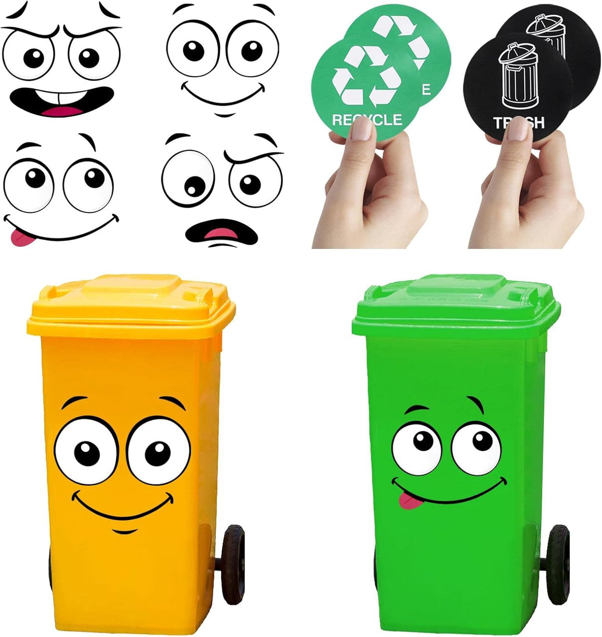 🔥Last Day 50% OFF🌱 Eco-Friendly Funny Face Sticker Set(4 whimsical facial expressions from grinning to silly)