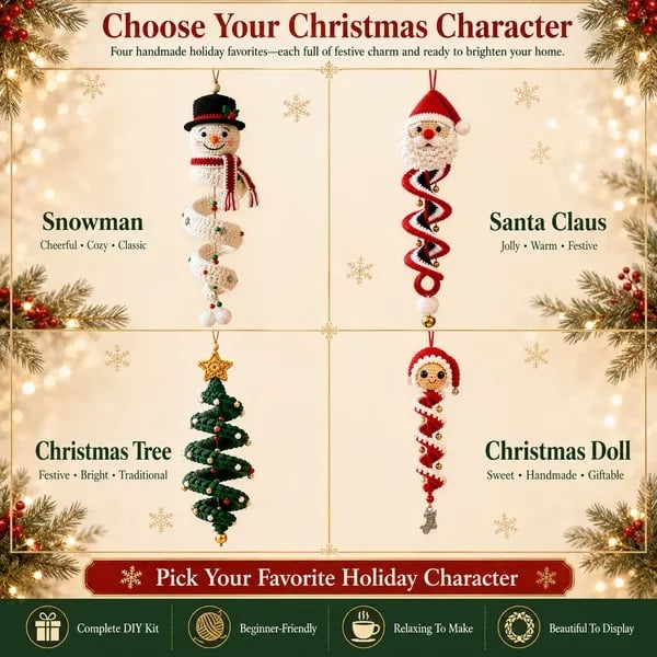 ☃️Last day of the 50% discount – Get started on crocheting a spiral-shaped snowman