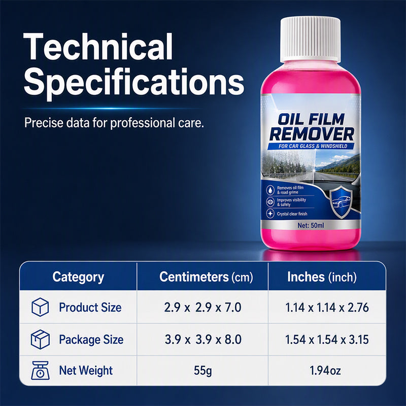 🚗💎 50% off! Glass oil film remover – 🧽 removes stubborn oil and grime, 💧 improves visibility and safety!