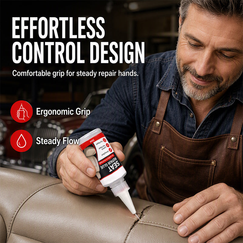 🚗 50 % DISCOUNT! Repair cracked leather quickly – quick-drying precision adhesive for car seats, sofas and vinyl