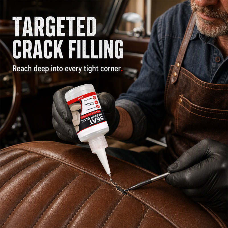 🚗 50 % DISCOUNT! Repair cracked leather quickly – quick-drying precision adhesive for car seats, sofas and vinyl