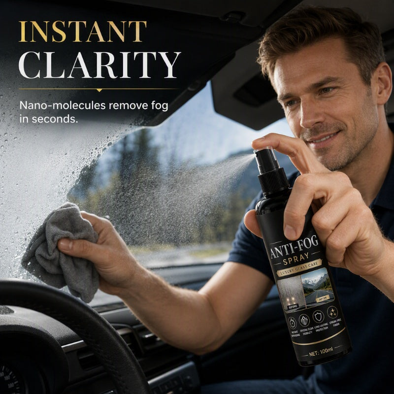 🚗Enjoy 50% off now! Car Window Anti-Fog Spray - Long-lasting (24-hour) streak-free anti-fog spray that instantly provides clear visibility on windshields, rearview mirrors, and all vehicle glass surfaces.