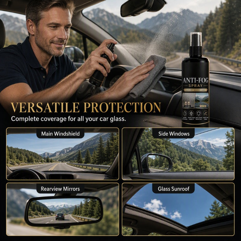 🚗Enjoy 50% off now! Car Window Anti-Fog Spray - Long-lasting (24-hour) streak-free anti-fog spray that instantly provides clear visibility on windshields, rearview mirrors, and all vehicle glass surfaces.