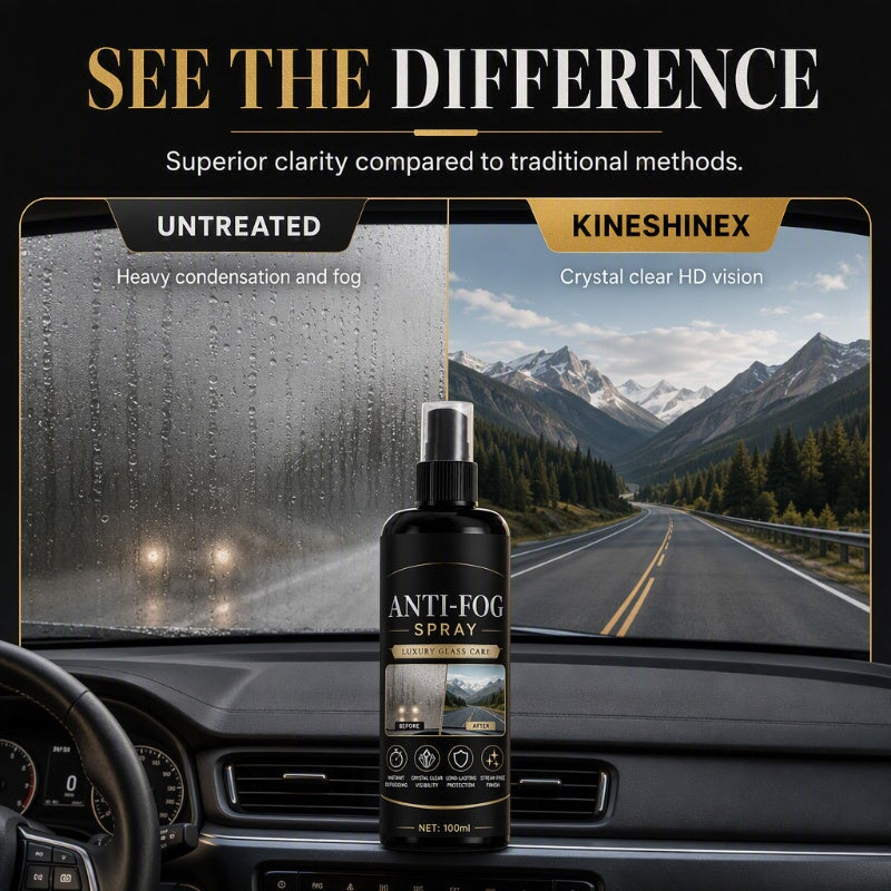 🚗Enjoy 50% off now! Car Window Anti-Fog Spray - Long-lasting (24-hour) streak-free anti-fog spray that instantly provides clear visibility on windshields, rearview mirrors, and all vehicle glass surfaces.