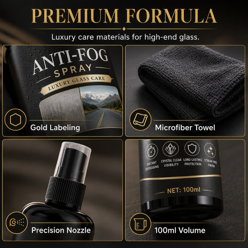 🚗Enjoy 50% off now! Car Window Anti-Fog Spray - Long-lasting (24-hour) streak-free anti-fog spray that instantly provides clear visibility on windshields, rearview mirrors, and all vehicle glass surfaces.