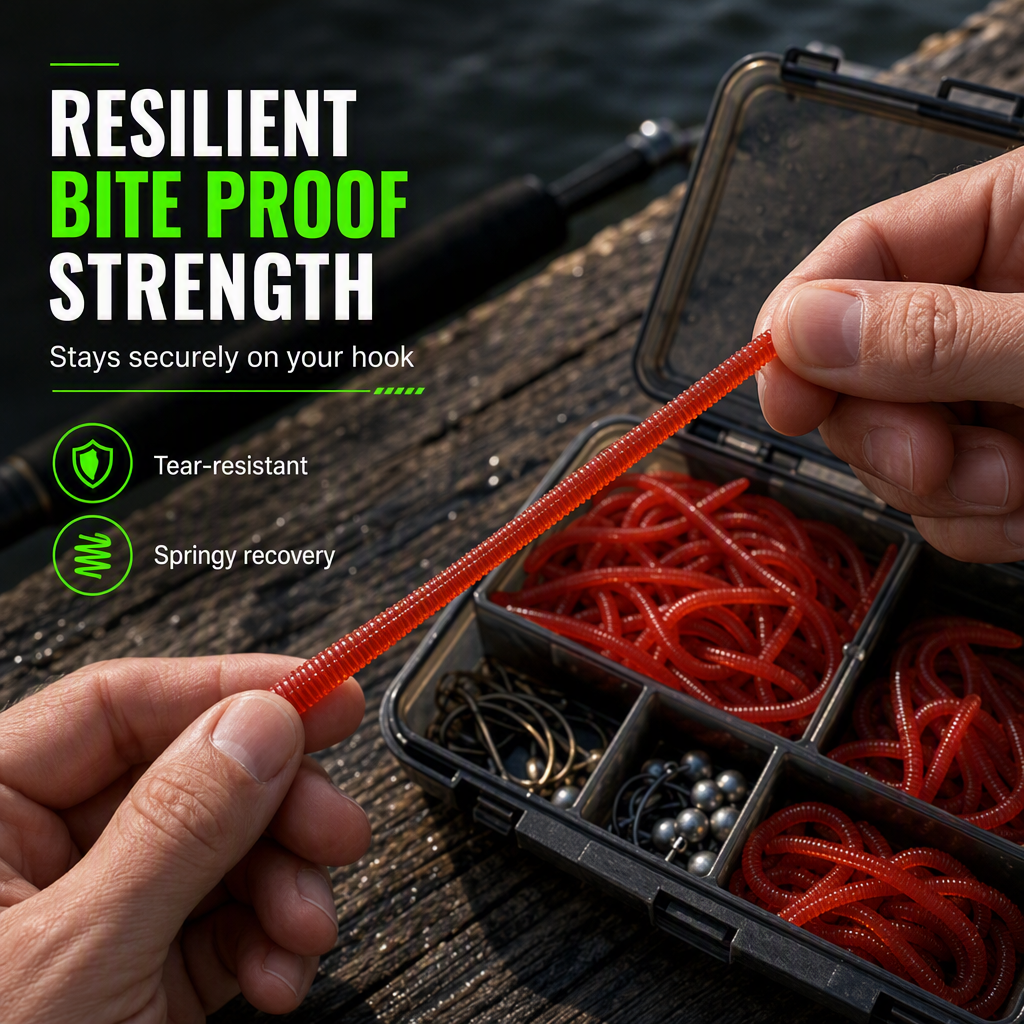 📢📢50% OFF !! ⏰Simulation Earthworm Soft Fishing Lures Shrimp Scented Artificial Worm Baits for Freshwater and Saltwater